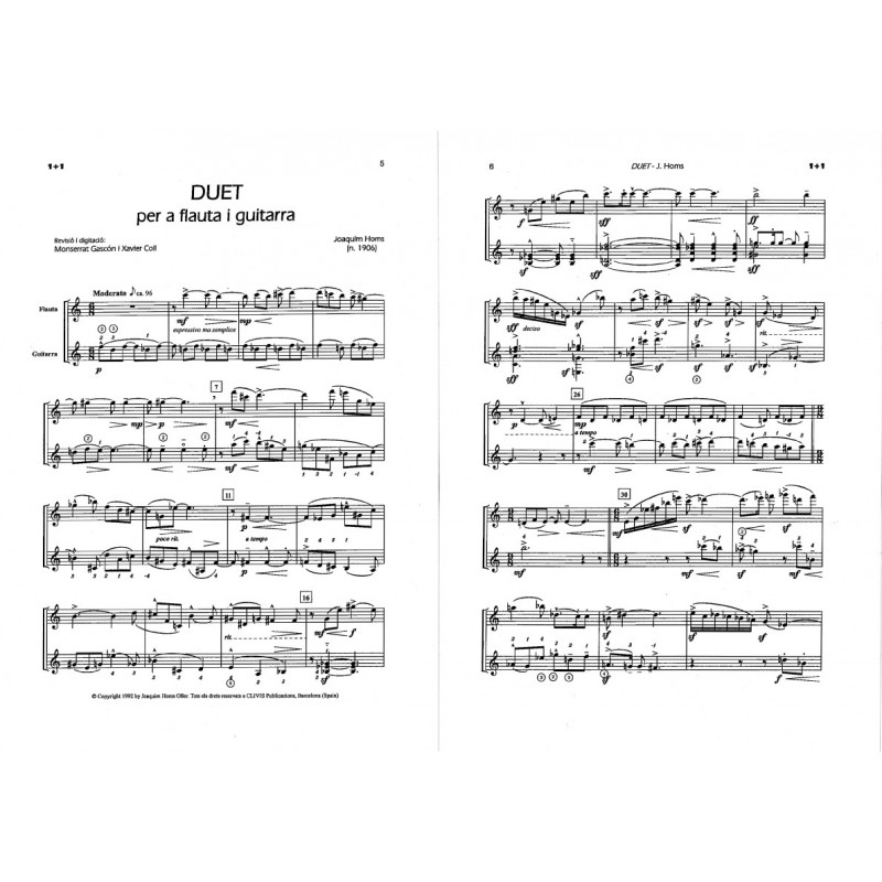 principio impuesto Descanso Duet per a flauta i guitarra - Partituras